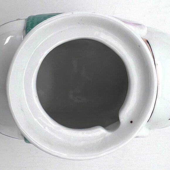 Vintage Elephant Porcelain Ceramic Teapot And Baby Elephant Calf Lid Gold Accent - Picture 12 of 16